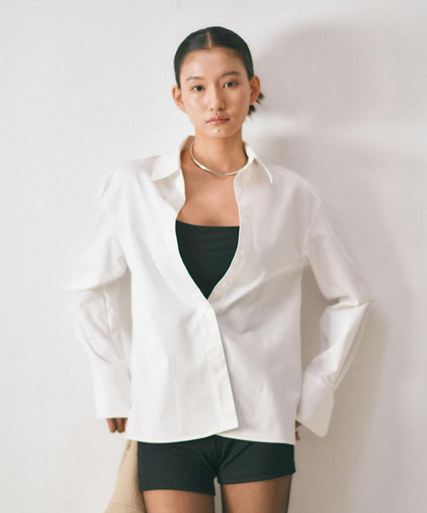 LOVENTINA Cuff Detail Shirt_White