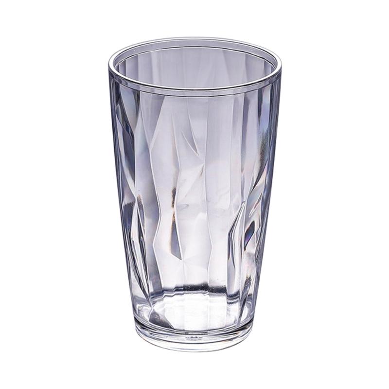 Acrylic Drinking Glasses 490ml Shatterproof Water Tumblers Unbreakable Beer Cup R7UB