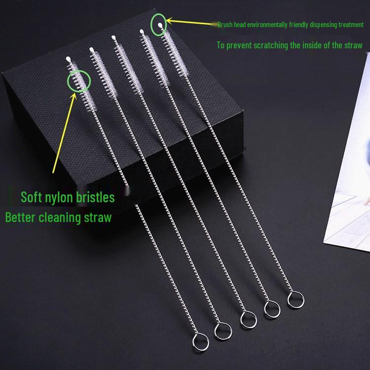 304 Stainless Steel Spiral Soft Bristle Brush for Baby Bottles, Straws, Test Tubes, Kettles, and Water Cups