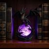 Dragon Faux Crystal Ball Lamp, Gothic USB Night Light, Dark Fantasy Resin Decor for Desk Bedroom, Halloween Gift for Gothic Lovers