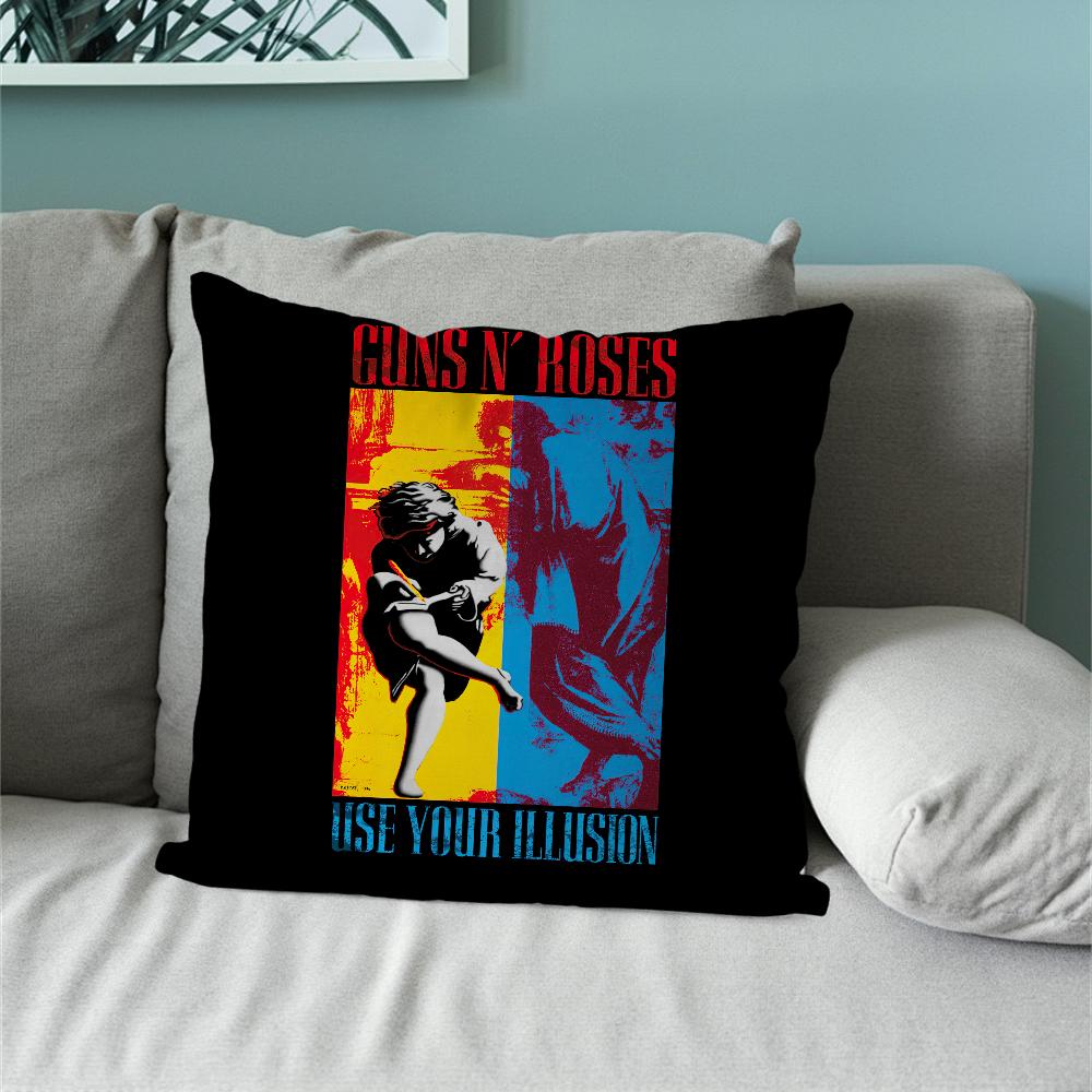G-Guns N Roses Use Your Illusion I Pillow Case Sofa Living Room Bedroom Headboard Backrest Cushion Square Cushion Nap Time