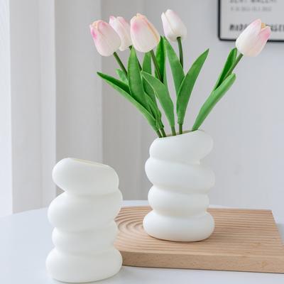 Plastic Vase Imitation Ceramic Flowers Pots Wedding Home Room Outdoor Garden Table DIY Gift Bonsai Festival Yard Garden Decor