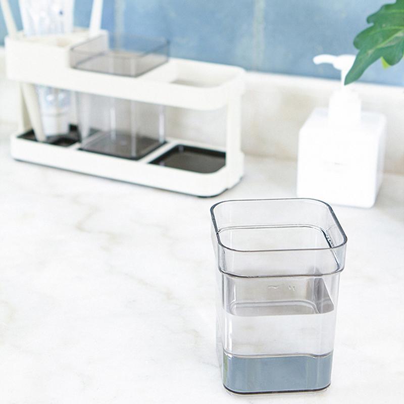 

2In1 Toothbrush Toothpaste Holder With 2 Cup Bathroom Organizer Toothbrush Case Multifunctional Bathroom Organizer