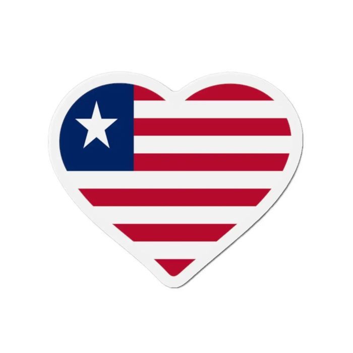 Aimant Coeur Drapeau Liberia - Multicolore - 6 cm - 50 pièces - Résine synthétique - Mixte