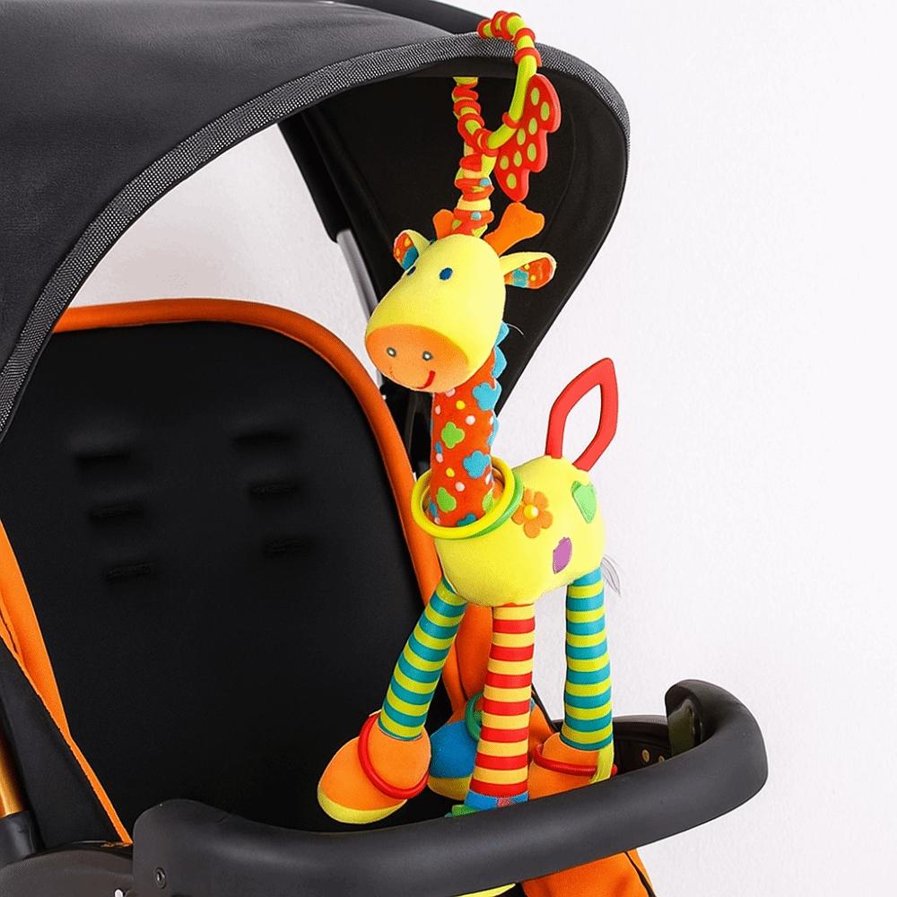 Early Education Giraffe Animal Handbells Plushies Doll Plush Rattle Teether Toys  Children Gift