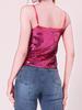 Allegra K Sequin Shiny Metallic Tank Hot Size M Camisole, Sleeveless, Top, Women's, Pink,