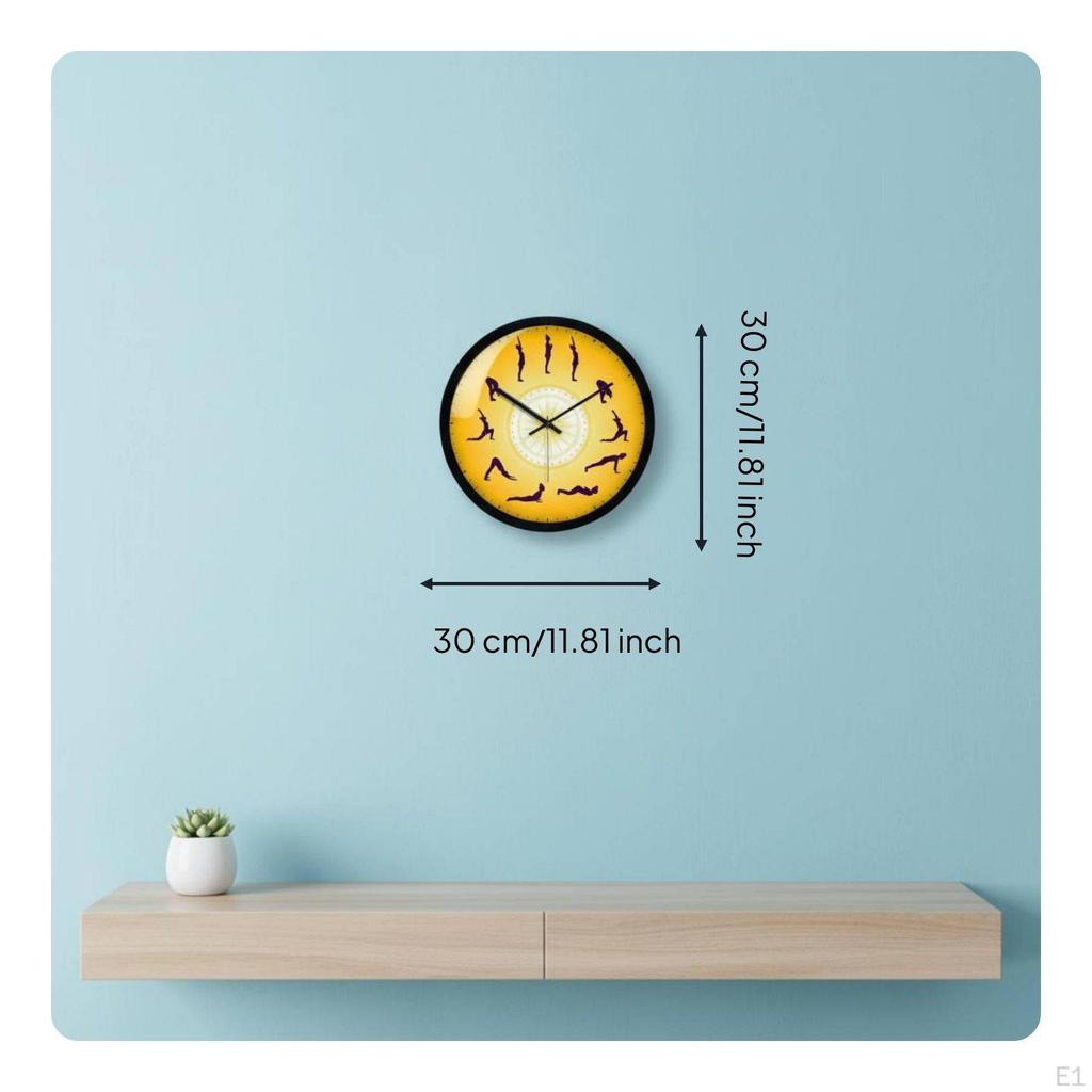 Sun Salutation Wall Clock NonTicking Greeting Sequence Creative Design Analog Timepiece