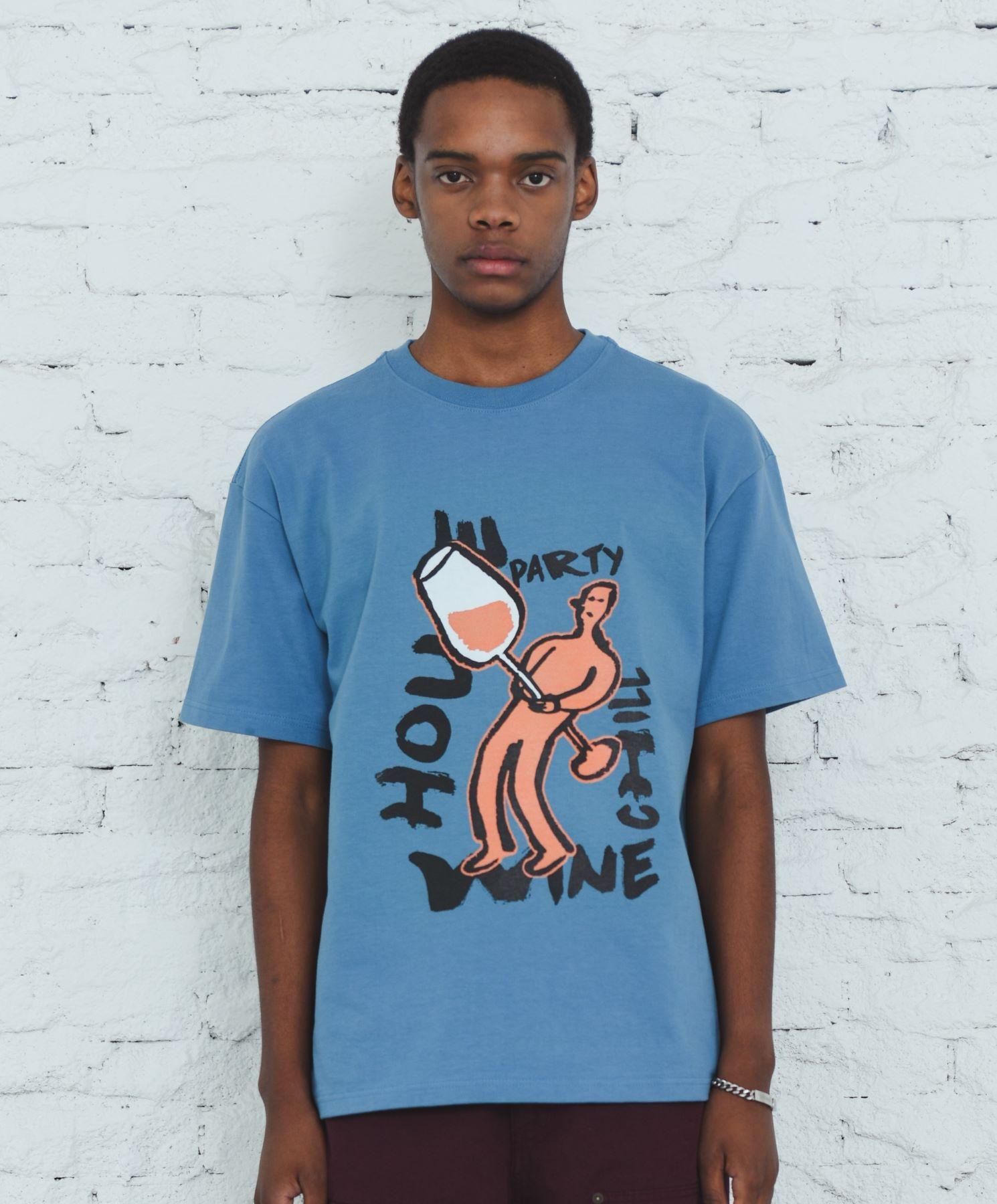 Bajubiju Wine Person T-Shirt [Marine Blue] M