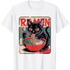 T-shirt Pertmunsv Cat Ramen au design anime pour femmes, hommes, enfants et adultes - T-shirt chat amusant