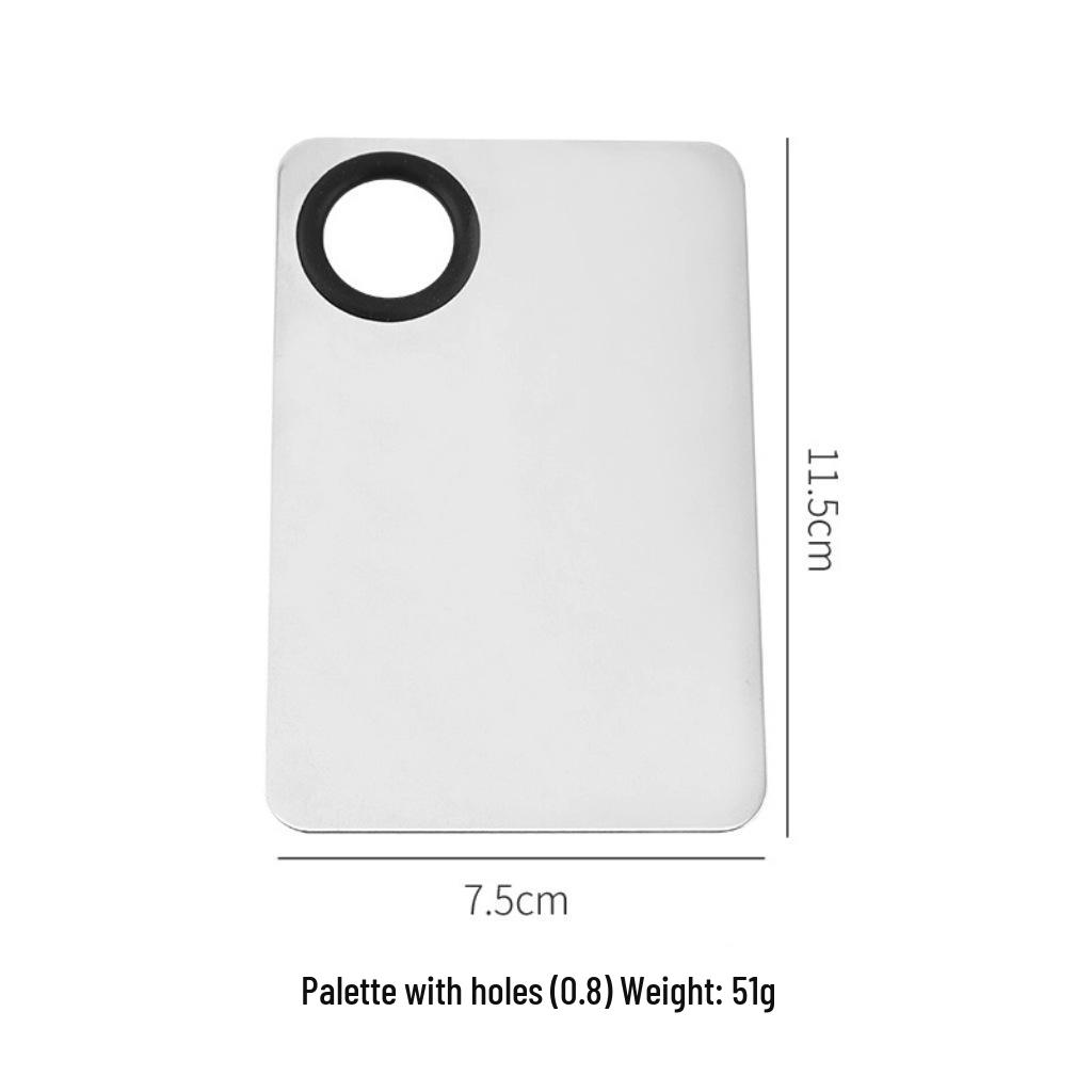 Stainless Steel Nail Art & Makeup Palette Set with Mixing Stick