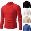 Men's Retro Plain Half-High Neck Sweater, Casual Imitation Lambswool Knitwear