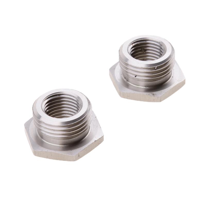 2x Stainless Reduce O2 Sensor Port Bungs Plug Adapters 18mm-12mm For Harley Easy to Install