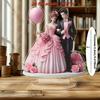 2D Flat Bohemian Style Heart-Shaped Acrylic Wedding Couple Desktop Decor, Suitable for Wall Decoration, Porch, Room, Villa, Accents Home, Hallway, or