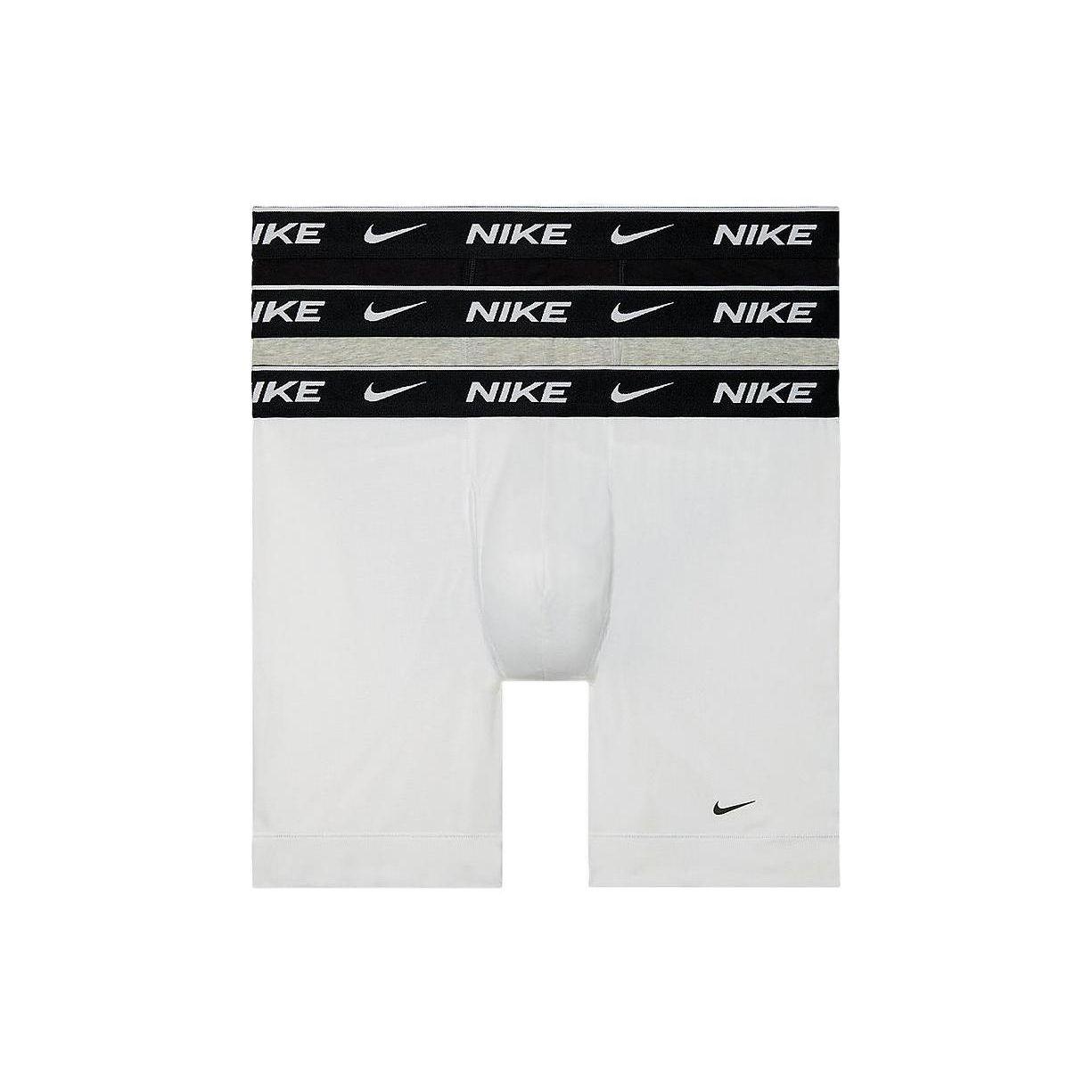 

Nike Мужские трусы-боксеры однотонные с принтом логотипа, 3 штуки, белые, серые, черные KE1167-900 XXL