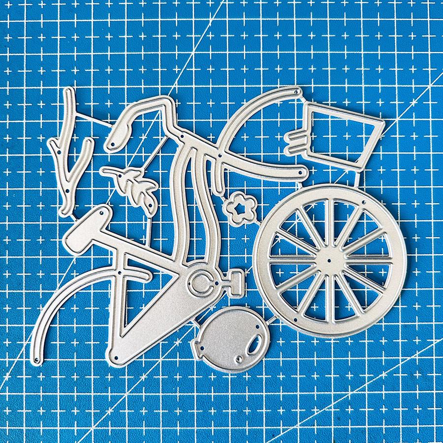 Bicycle Balloon Plant Metal Cutting Dies Scrapbooking Stencil Die Cuts Card Embossing Photo Album Template Mold Decoration Craft