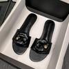 Summer Women Shoes Modern Slipper Fashion Camellia Leather Flat Shoes Girl Street Fashion Sandals