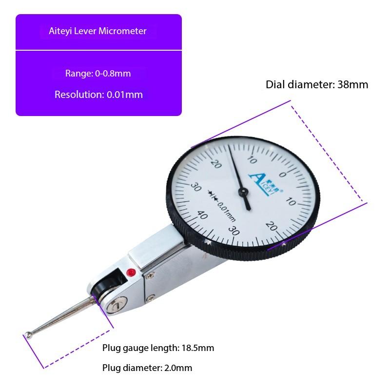Graduated Dial for Indicator 0.002mm Steel Precision Dial Indicator with 0.002mm Resolution 0.01&0-0.8*0.01mm