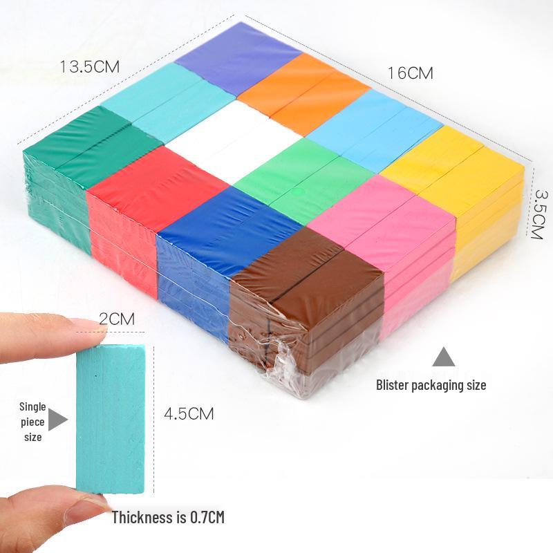 Educational Wooden Domino Set for Kids & Adults - Large Size Building Blocks Toy