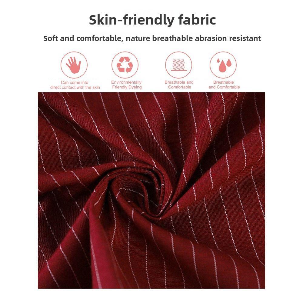 Stripe Design Cotton Apron Sleeveless Cooking Apron Two Front Pockets Women Apron  Coffee House