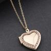 Copper Little Heart Crystal Photo Picture Locket Charms Pendant Chain Necklace
