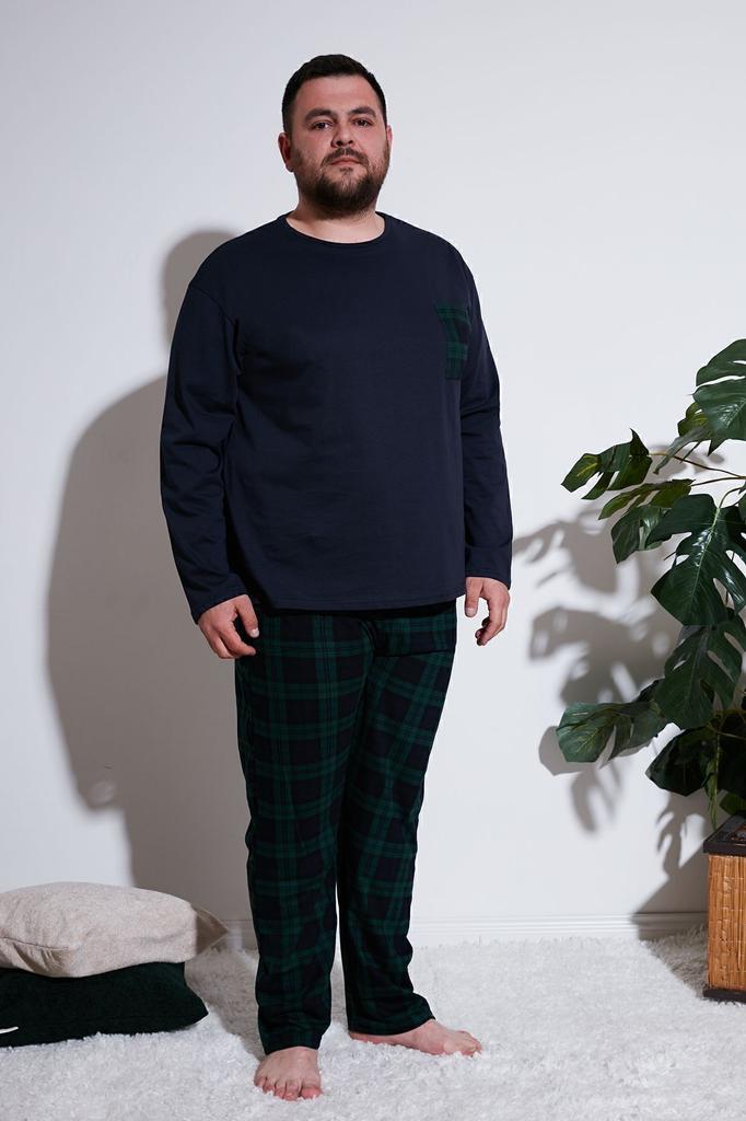 Men's Plus Size Plus Size Pajama Set Cotton Regular Fit Plus Size Pajama Set Men's Pajama Set