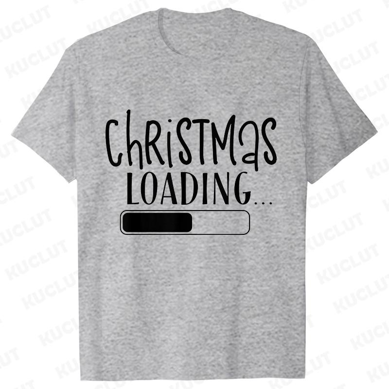 Christmas Loading Graphic TShirt Men Clothing Xmas Short Sleeve Tees Happy New Year Tshirt Trendy Merry Christmas Y2k Tops