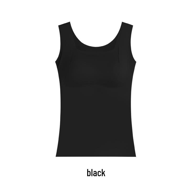 

Women s Seamless Fleece Vest with Built-in Bra Pads - Slimming Base Layer for Autumn/Winter XL (57.5-65 kg)