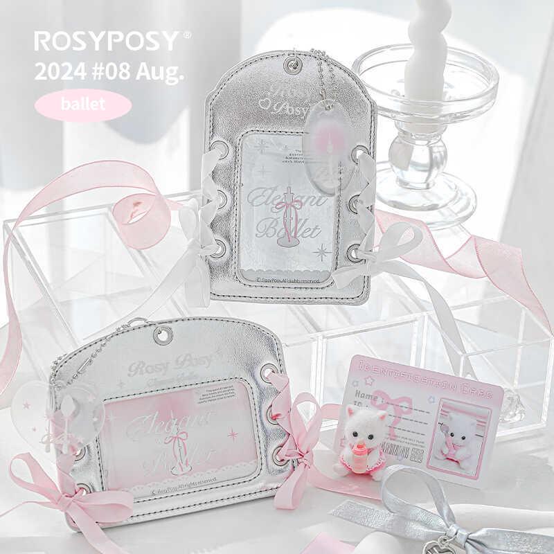 Leather Ballet Lace-Up ID Card Holder - Soft, Compact, Horizontal Design