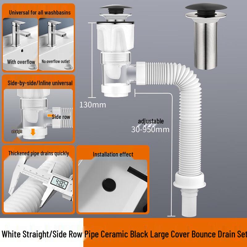 Stainless Steel Anti-Clog Pop-up Basin Drain
