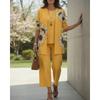 1-Piece Women's Set, Spot 1D Digital Printed Cardigan Jacket with Tank Top and Elegant Casual Pants