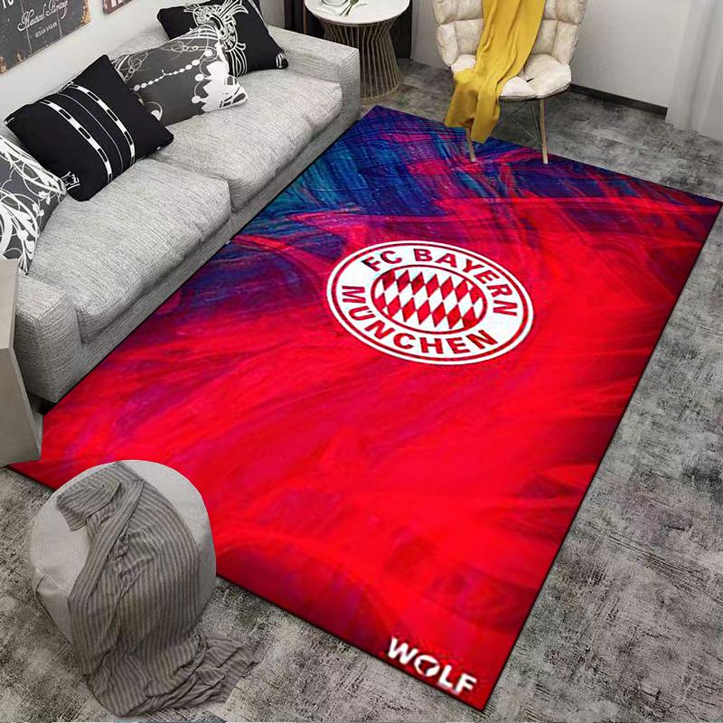 "FC Bayern Munich Logo Carpet, Red and Blue Abstract Design Mat" Suitable for use as an anti-slip for living room bedroom sofas