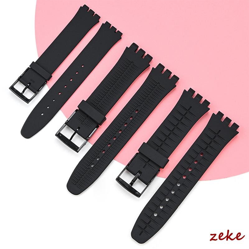 Soft Silicone Strap for Swatch 16mm 17mm 19mm 20mm Rubber Watch Straps Men's Women's Waterproof Sports Bracelet Wristband