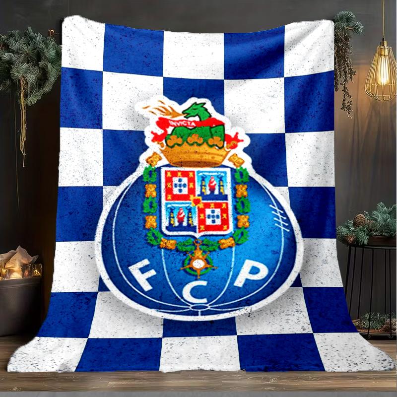 1 Stück FC Porto Design Bedruckte Weiche Flanelldecke Überwurf für Schlafzimmer Wohnzimmer Sofa Camping Reise Fan Geschenke Weihnachtsgeschenke