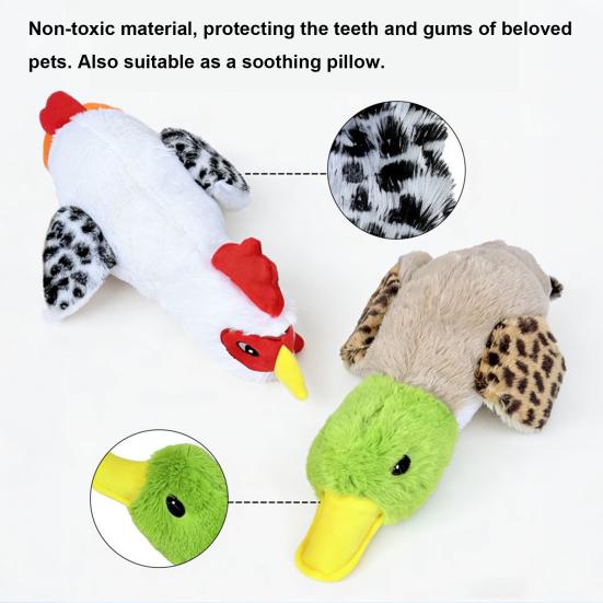 Interactive Dog Toy with Squeaky And Crinkle Sound Plush Duck/Chick Shaped Dog Chew Toy for Small Medium Large Dogs