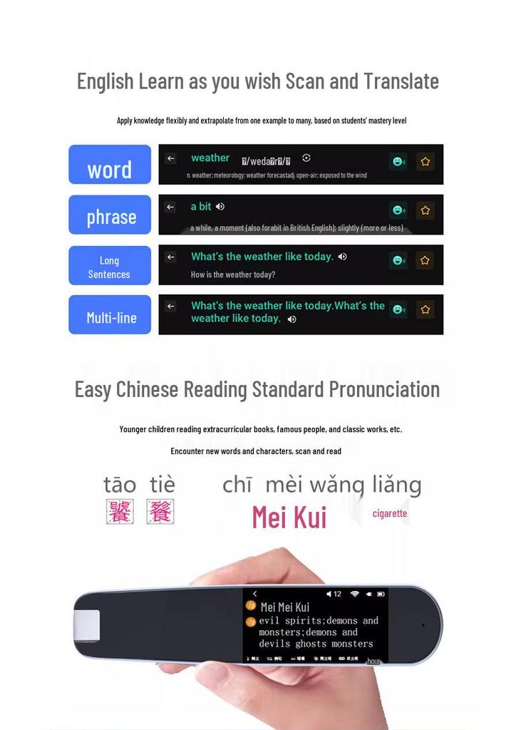 Smart 1.97" Scan-Read Translation Pen for All-Subject English Learning