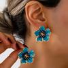 Spring Enamel Flower Earrings: Retro Elegant High-End Niche Ear Ornaments for Women.