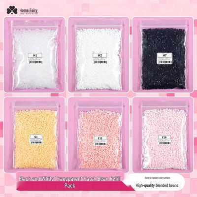 Black and White Perler Beads Refill Pack 2.6mm, Transparent Skin Tone Universal Colors.
