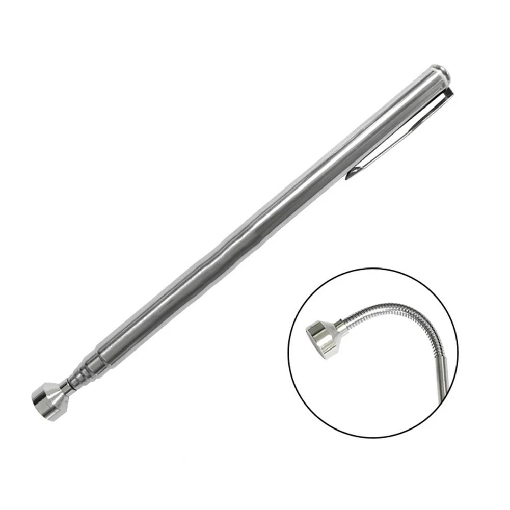 Garden Tools Hand Tools Wide Application Pickup Tool Telescopic Pickup Rod With Pen Clip Sturdy Portable Silver Stainless Steel