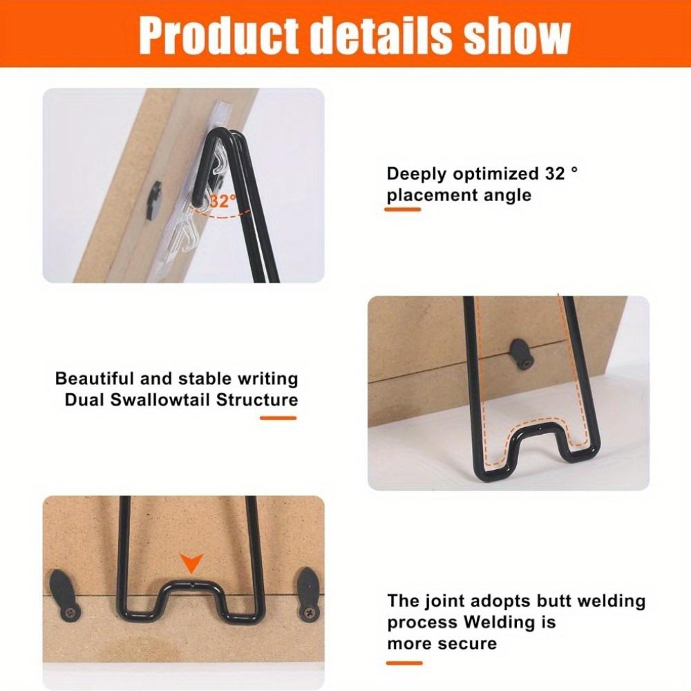 1pc Frame Stand - Self-adhesive Adjustable Black Bohemian-style Durable Metal Display Stand,Photos,Home Decoration,and Art