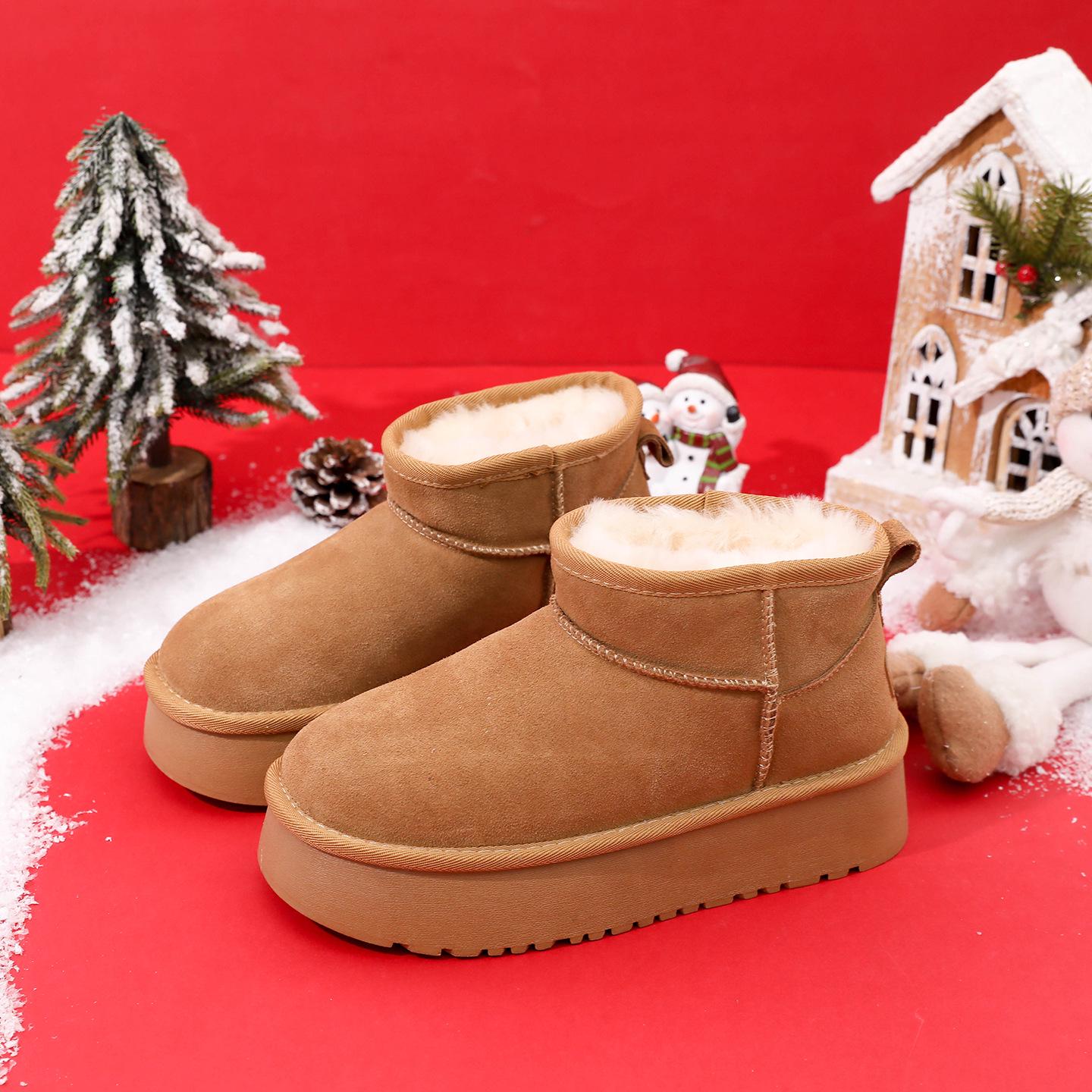 Children s Sheepskin & Wool Winter Snow Boots 2025 – Genuine Leather for Boys & Girls 38