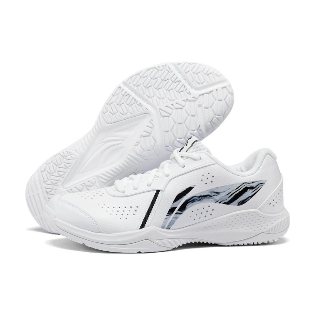 Li Ning Thunder LITE Synthetic Leather Slip Resistant Abrasion Resistant Low Top Badminton Shoes Unisex White AYTS020-7