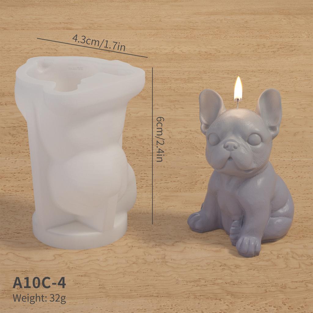 3D Dog Cat Silicone Candle Mold DIY Cute Animal Crystal Resin Mold Glue Gypsum Soap Mold For Candle Making Home Decoration Craft