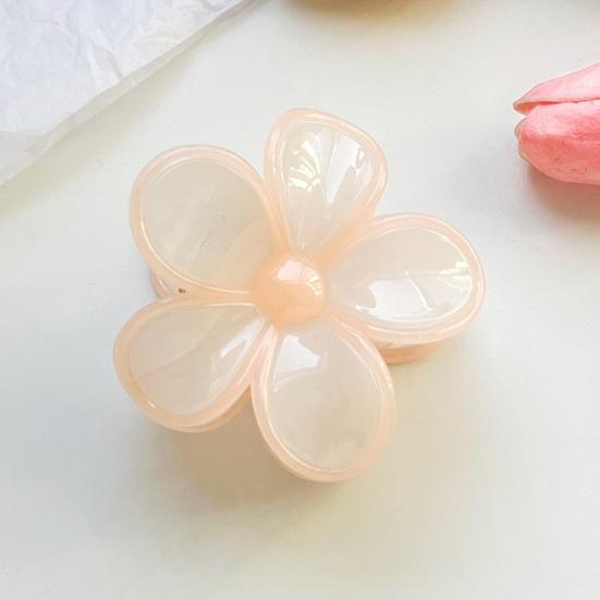 Hair Claw Flower Shape Stable Grip Glossy Shark Hair Clip Half-Tied Hair Ponytail Updo Hair Claw Hair Accessories