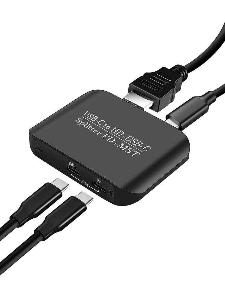 4K60TYPE-C to HDMI+TYPE-C Adapter Same Display PD Power Supply Splitter MST/PD