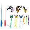 Cat Feathers Teaser Wand Replacement Heads Extendable Design for Pet Entertainment