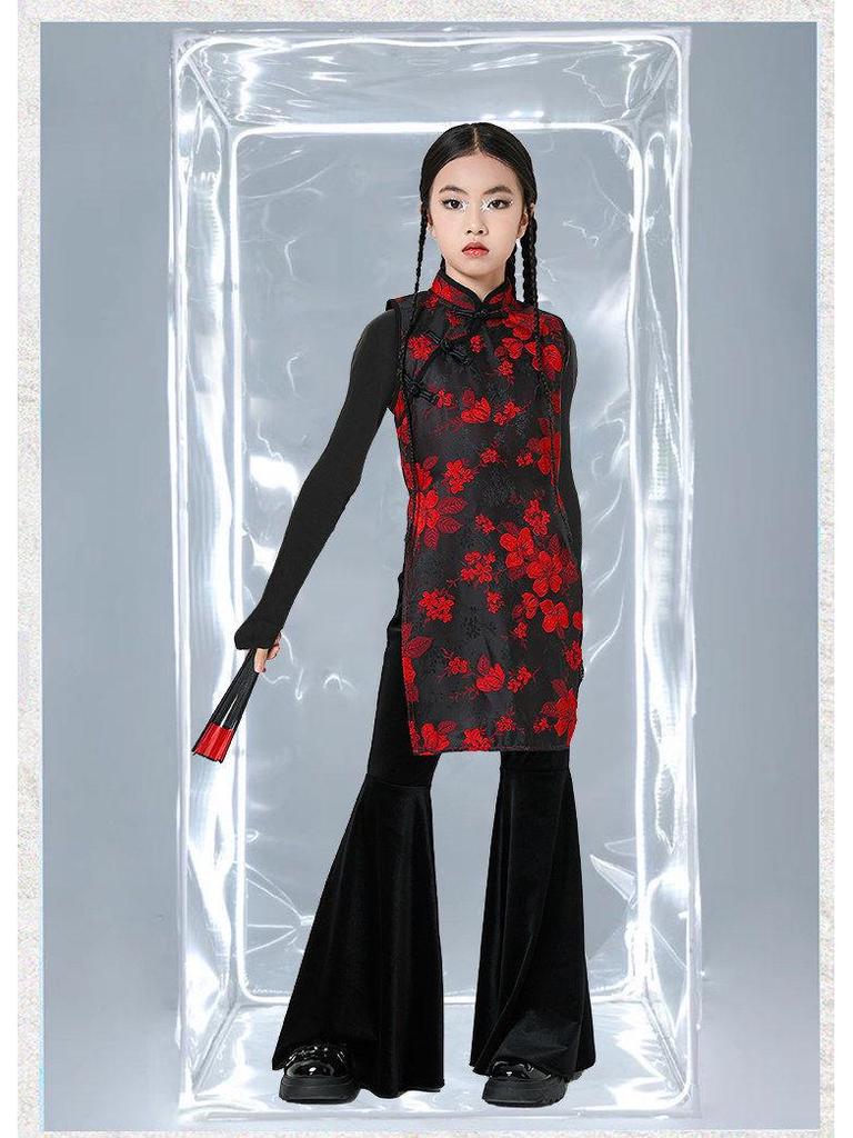 Chinese Style Jazz Dance Costumes for Girls – Trendy Performance Set for Model Runway Shows