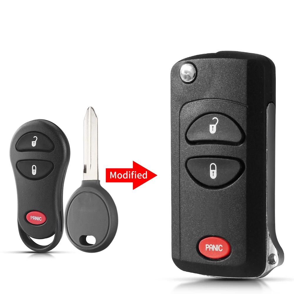 3/4 Buttons Modified Flip Car Remote Key Shell Case For Jeep Liberty For Dodge Stratus Viper Chrysler Sebring Concorde