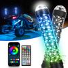 2PCS 1FT RGB LED Antennas With Warning Lights Antenna Led Bar Spiral Sequential Whip Light Off-road And UTV Accessories
