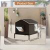 Enclosed Pet Tent House with Elevated Base Kennel for Winter