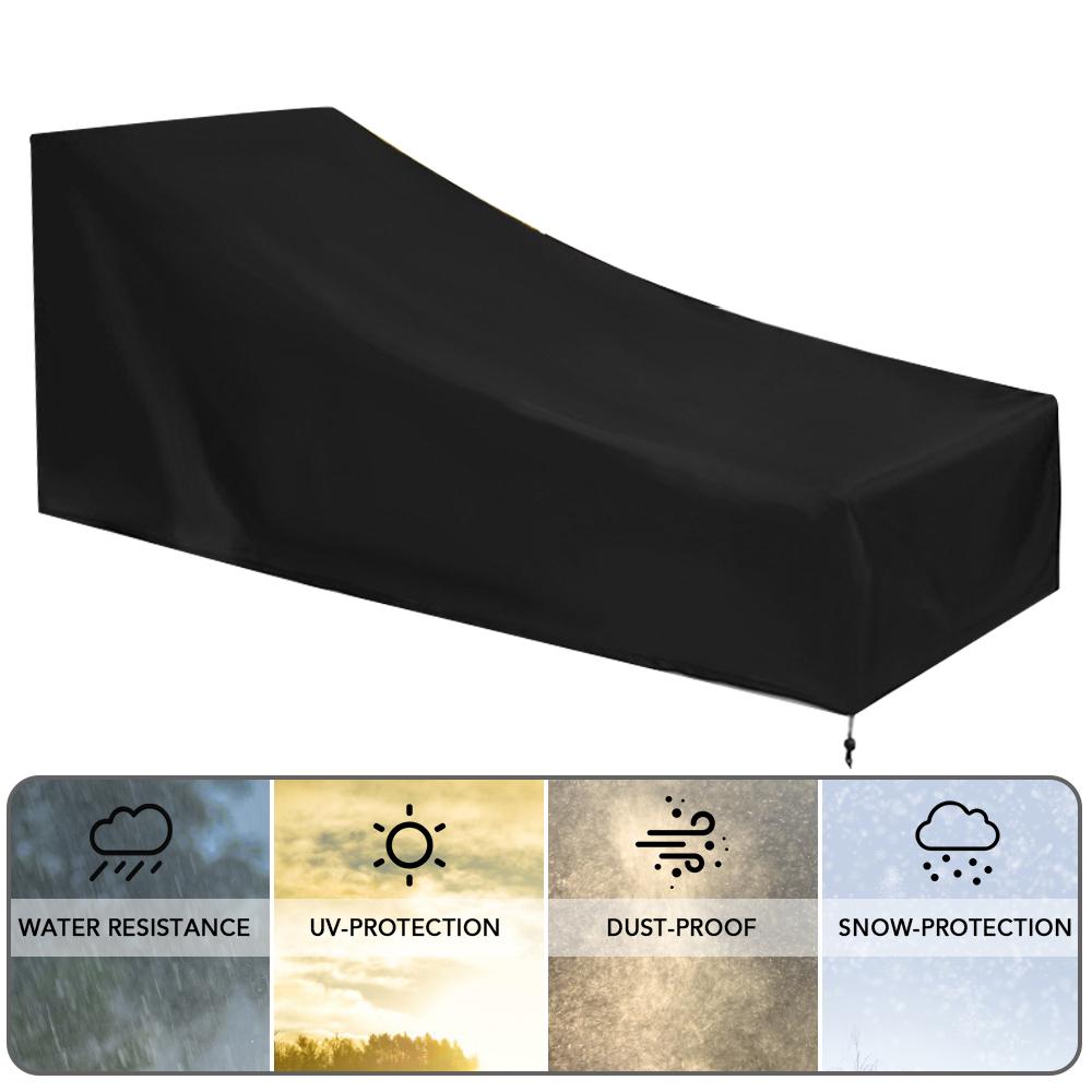210D Waterproof Outdoor Lounge Chair Cover 210x75x80 40cm with Windproof Buckle